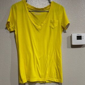 Mossimo Supply Co. Bright Yellow V-Neck Tee